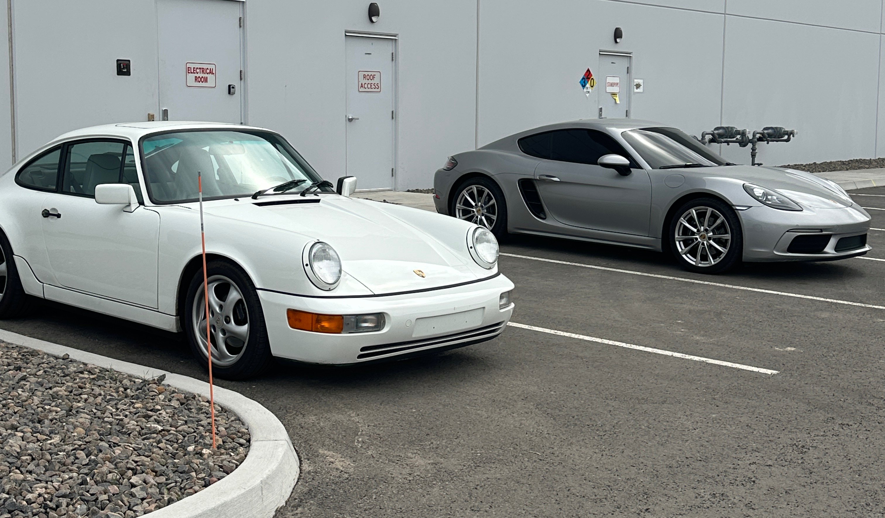 A pair of Porsches